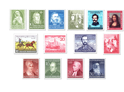 Briefmarken Deutschland Jahrgang 1952