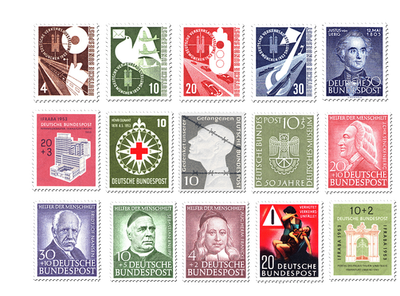 Briefmarken Deutschland Jahrgang 1953