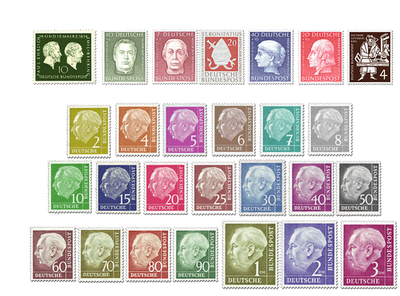 Briefmarken Deutschland Jahrgang 1954