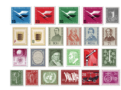 Briefmarken Deutschland Jahrgang 1955