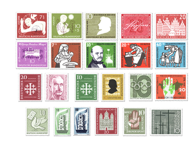 Briefmarken Deutschland Jahrgang 1956