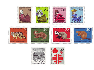 Briefmarken-Jahrgangssatz Berlin 1968
