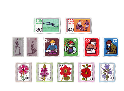 Briefmarken Deutschland Jahrgang 1974