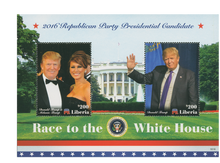2er-Briefmarkenblock Donald und Melania Trump