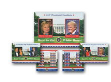 Set: Liberias Briefmarkenblocks Hillary Clinton und Donald Trump