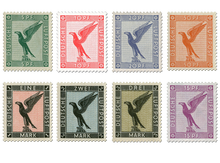 Vollständiger Briefmarkensatz „Reichsadler“ der Flugpost
