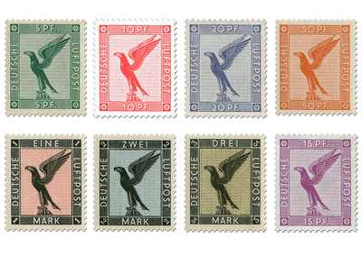 Briefmarkensatz Flugpost „Reichsadler“