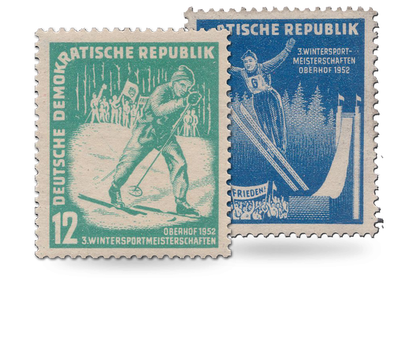 Briefmarken 3. Wintersportmeisterschaften Oberhof 1952