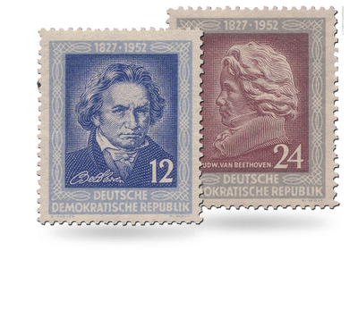 Briefmarken 125. Todestag von Ludwig van Beethoven