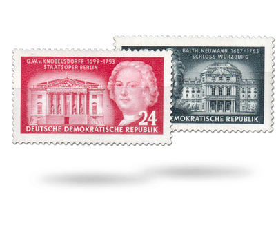 Briefmarken 200. Todestag berühmter deutscher Baumeister