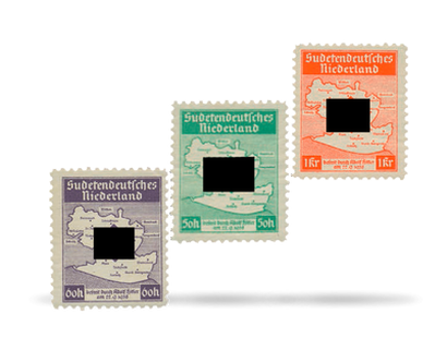 Nicht ausgegebene Briefmarken für das Sudetendeutsche Niederland