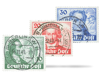 Briefmarkensatz Geburtstag Goethe