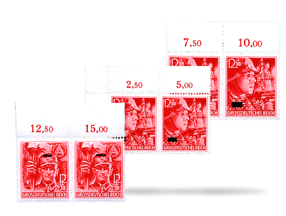 Die letzten Briefmarken des Deutschen Reiches mit Pattenfehler