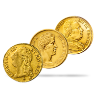Bild: Trois frères, trois rois : le set des derniers Rois Bourbons, trois monnaies en or 