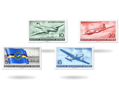 Briefmarken Eröffnung des Luftverkehrs der DDR