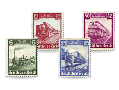 Briefmarken Deutsches Reich - 100 Jahre Deutsche Eisenbahn