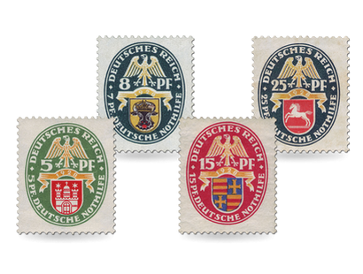 Briefmarkensatz "Deutsche Nothilfe: Wappen" 1928