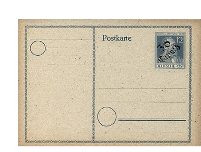 SBZ-Postkarten-Ganzsache mit Bezirkshandstempel „36 Caputh"