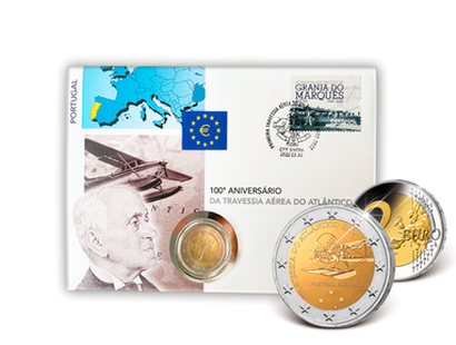2 €-Numisbriefe Europa - Motiv: 100 Jahre Atlantiküberquerung