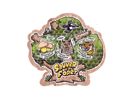 Briefmarkenblock auf Togo für die Rettung der Wälder