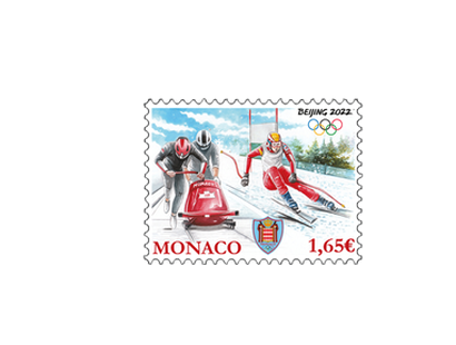 Olympische Winterspiele: eine Sport-Briefmarken aus Monaco