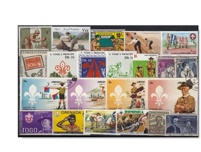 100 Briefmarken zum Thema Pfadfinder