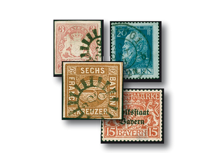 200 verschiedene Briefmarken zum Thema Bayern