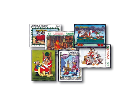 75 verschiedene Disney-Zeichentrick-Motive auf Briefmarken
