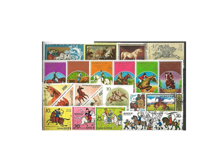 100 schöne Pferdemotive auf Briefmarken