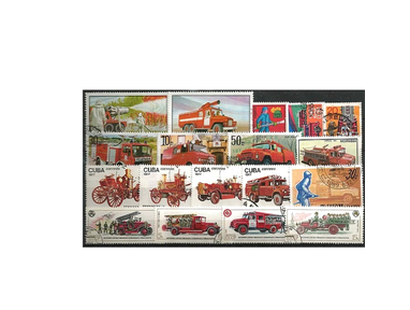 50 verschiedene Briefmarken zeigen Feuerwehren aus aller Welt