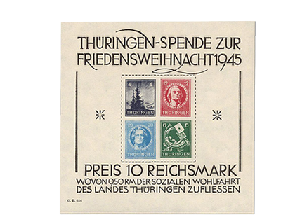 Briefmarkenblock Thüringen - Spende zur Friedensweihnacht