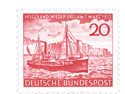 Briefmarke zur Rückgabe Helgolands