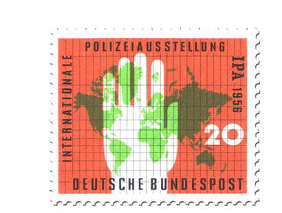 Briefmarke internationale Polizeiausstellung in Essen