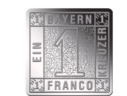 Silberbriefmarke "Schwarzer Einser" 1849