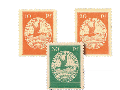 Die ersten deutschen Flugpostmarken