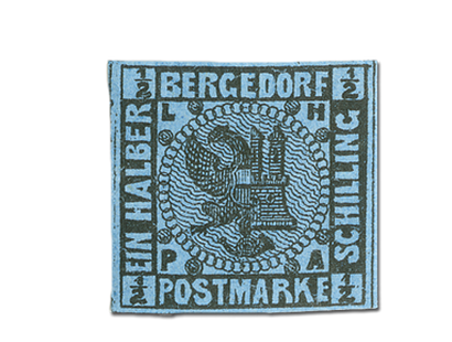 Briefmarke Bergedorf 1861 