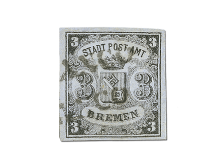 Briefmarke Bremen 1855