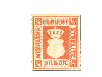 Erste Briefmarke aus Mecklenburg-Strelitz 