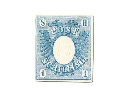 Erste Briefmarke Schleswig-Holsteins 1850 