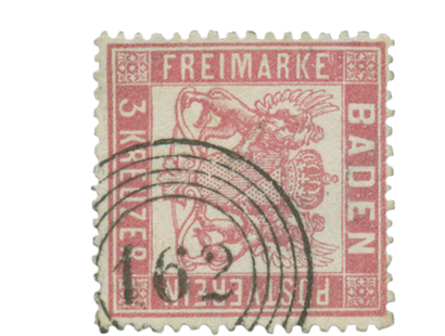 Die 3-Kreuzer-Freimarke aus Baden 