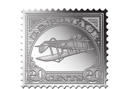 Silberbriefmarke "Inverted Jenny" 1918