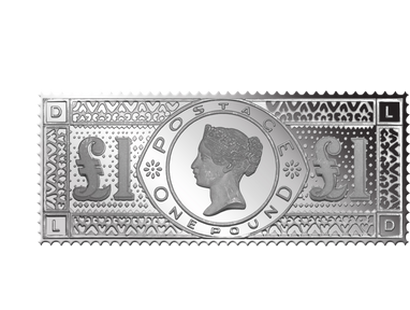 Silberbriefmarke "Großbritannien Viktoria 1 Pound" 1888