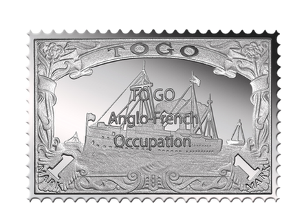 Silberbriefmarke "Kolonien Togo Britische Besetzung"