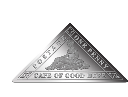 Silberbriefmarke  "Kap der Guten Hoffnung" 1861