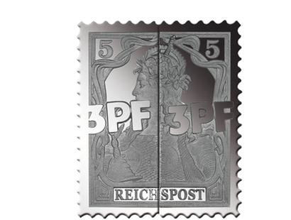 Silberbriefmarke "Vineta-Provisorium 3 Pfennige" 1901