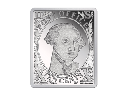 Silberbriefmarke "George Washington" 1847