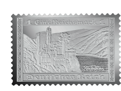 Silberbriefmarke "Rheinstein 1 Reichsmark" 1930