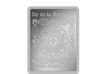 Silberbriefmarke "Île de la Réunion 15 Centimes" 1851