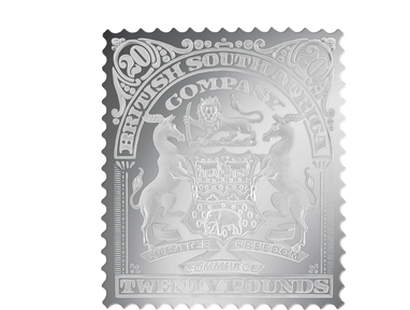 Silberbriefmarke "Britische Südafrika-Gesellschaft Wappen" 1901