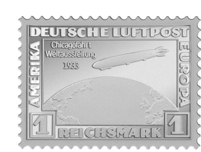 Silberbriefmarke "Chicagofahrt" 1933